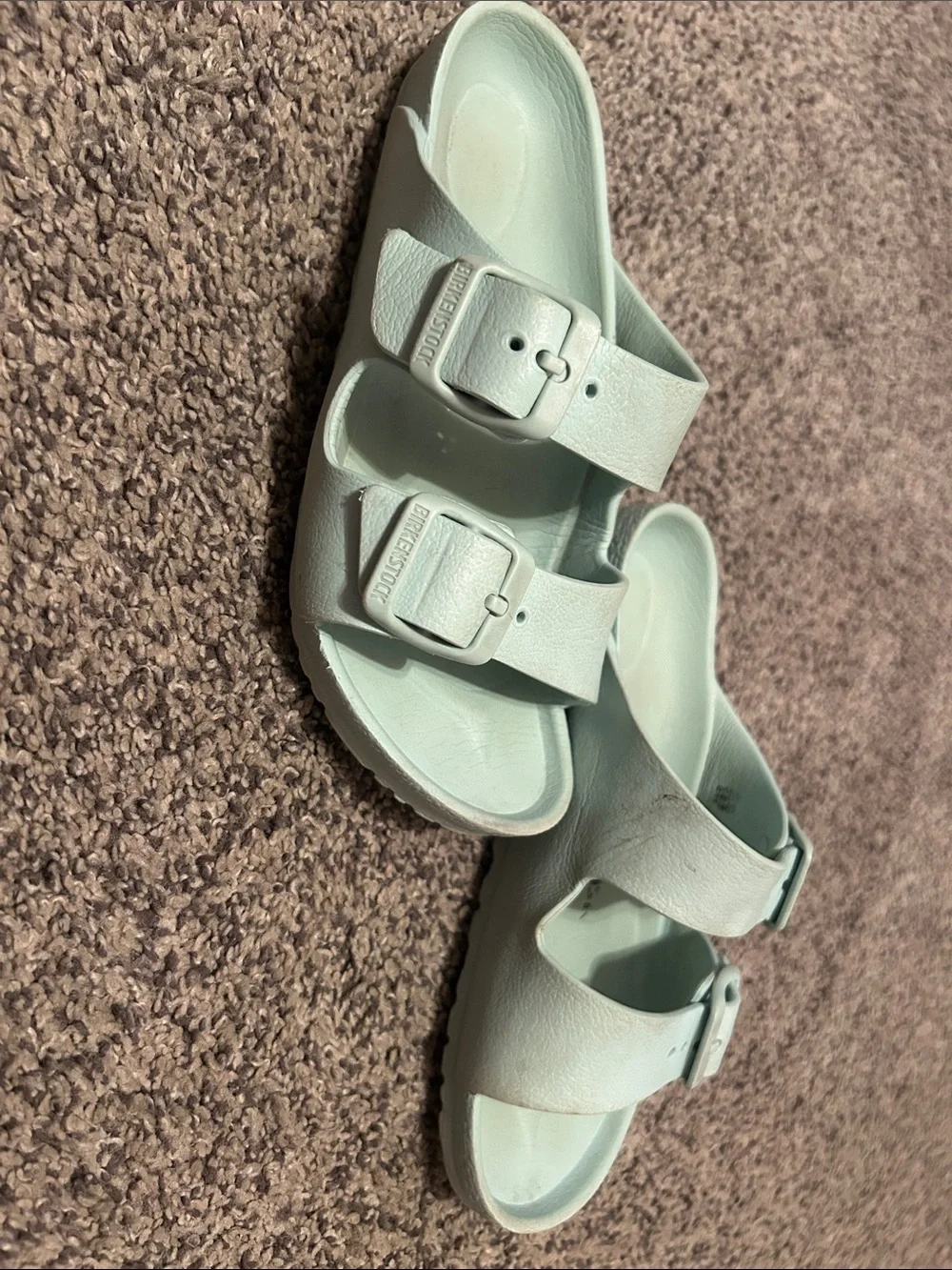 Birkenstock Kids Two-Strap Slide Sandals - Mint Green